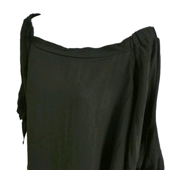 Ellison Blouse Off Shoulder Three Quarter Sleeves Lined Black Cotton M - Picture 5 of 8